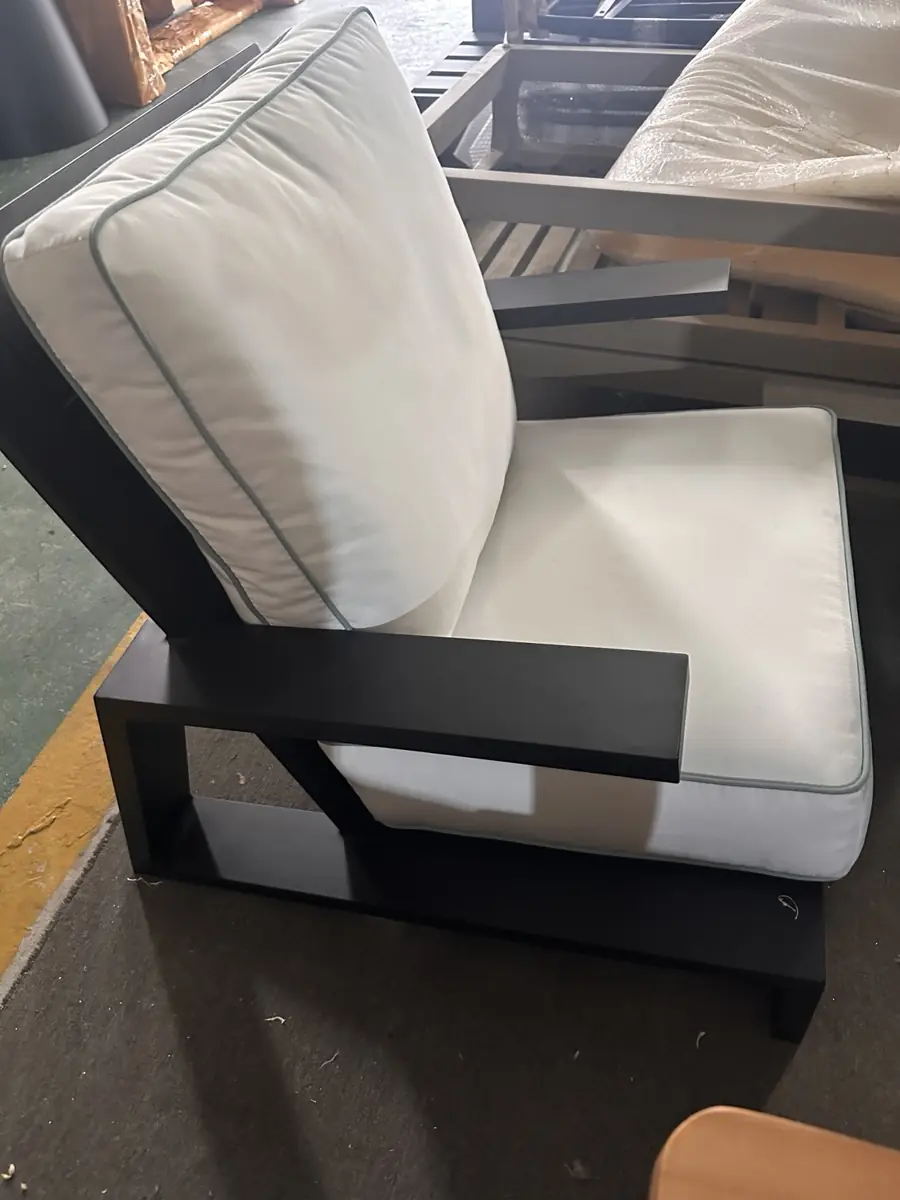 Lounge chair being checked on a workshop floor